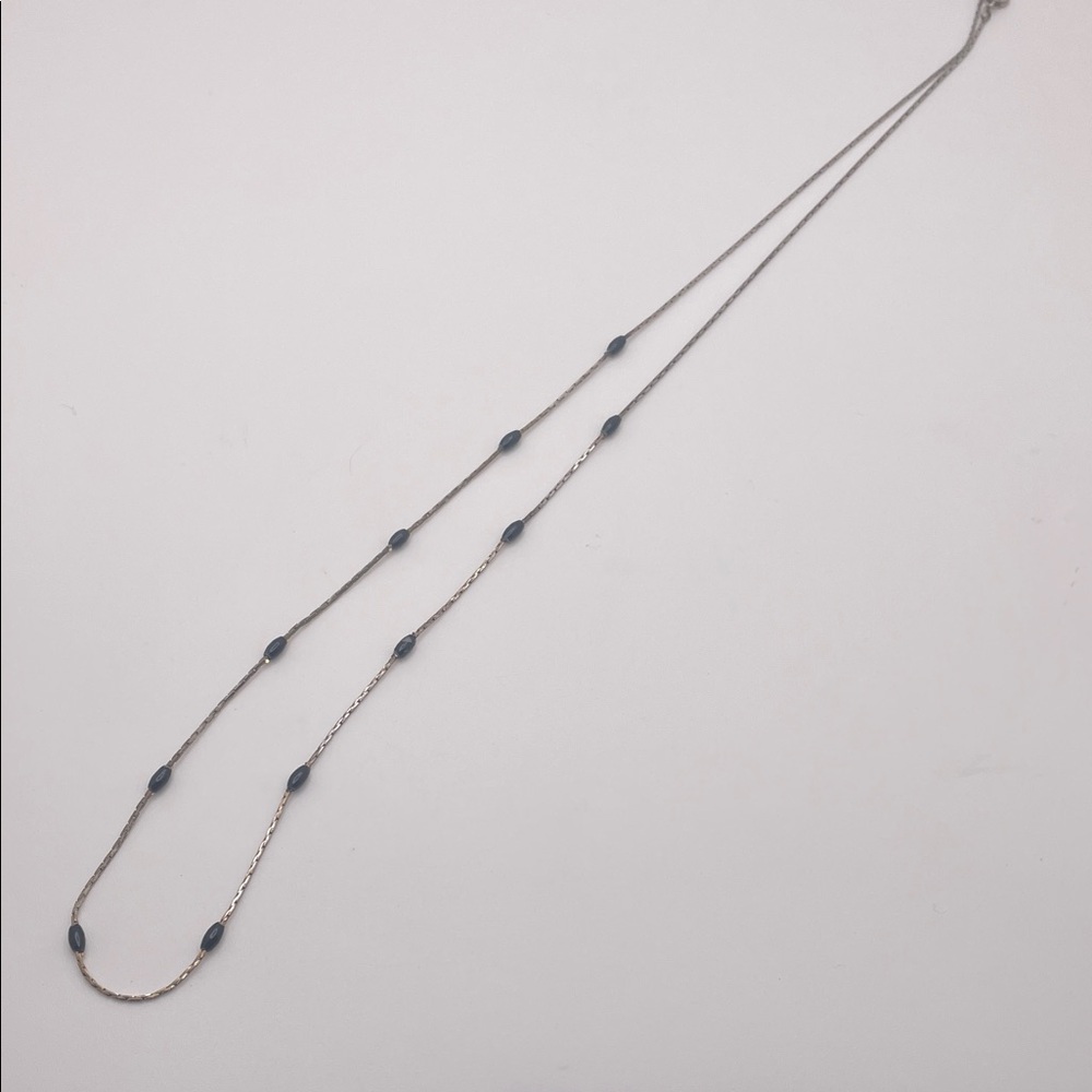Elegant Silver Necklace with Black Accents